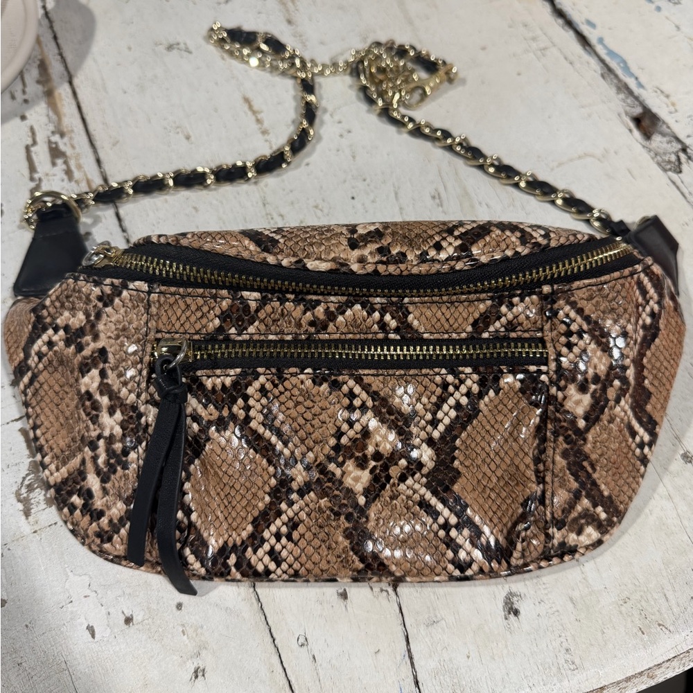 Michael Kors Snake Print Chain Strap Bag